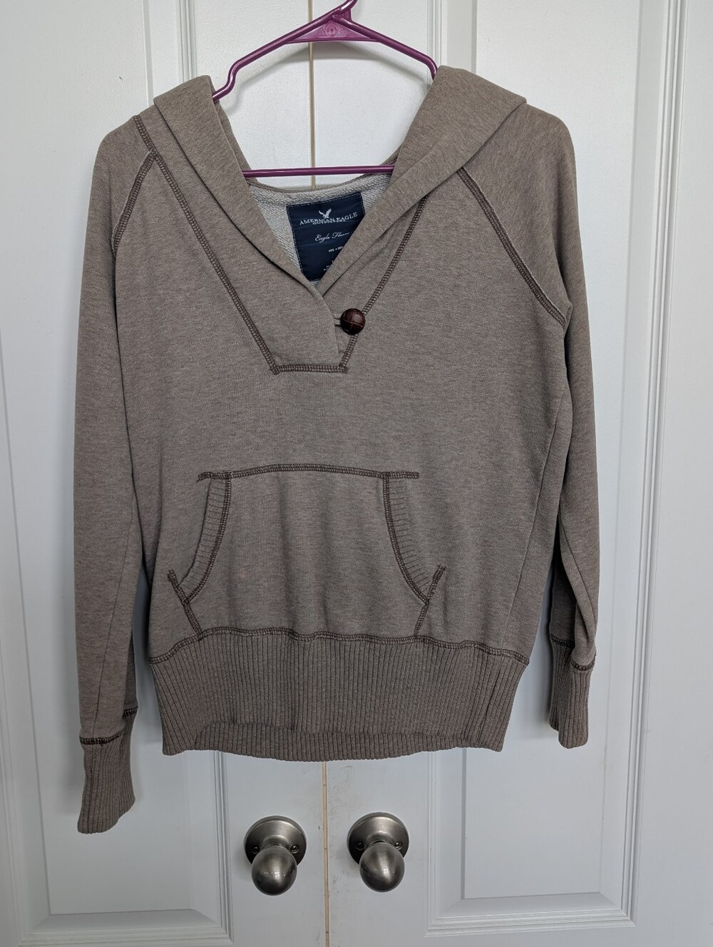American Eagle Outfitters Taupe Hooded Pullover
